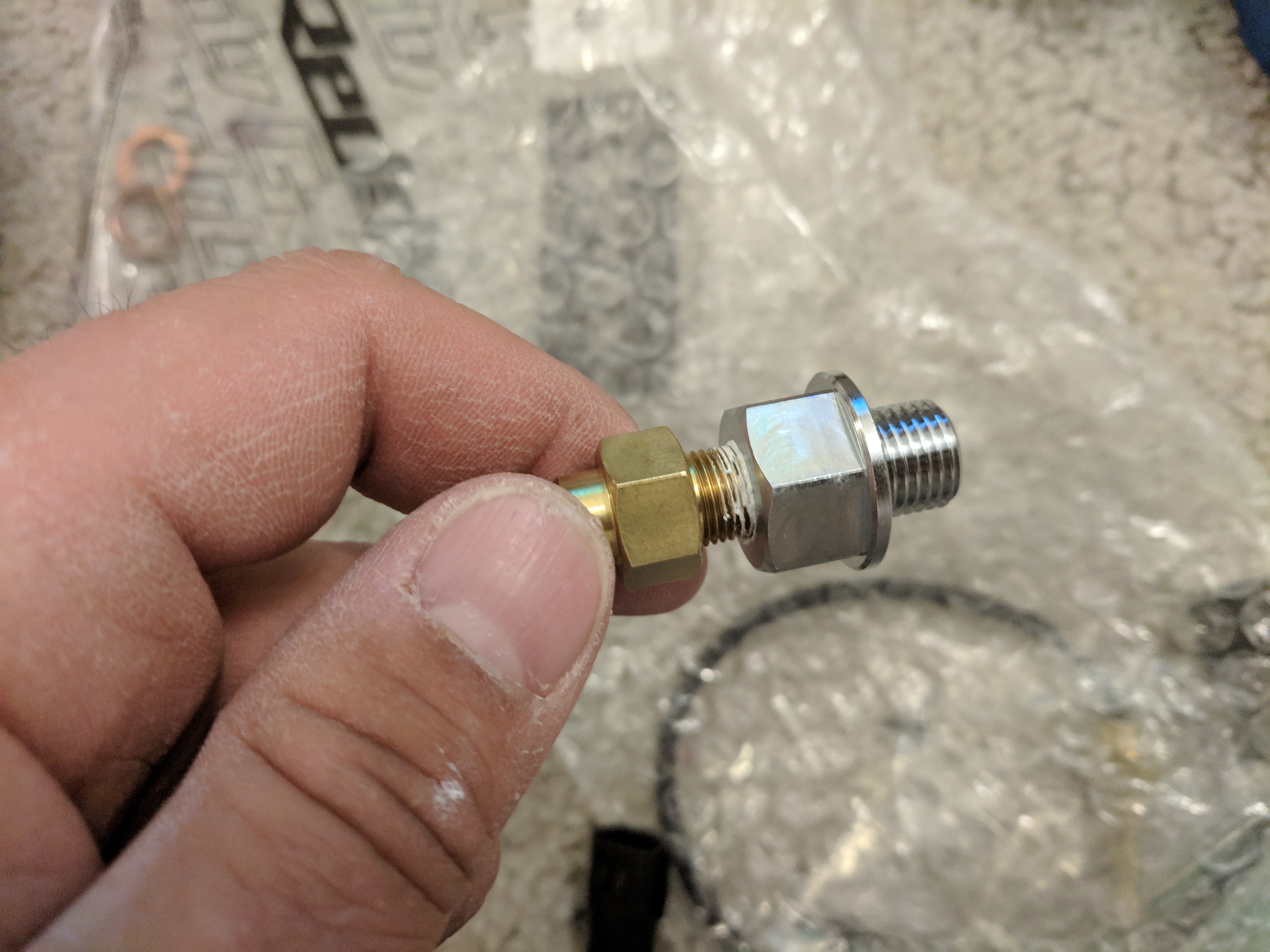 Greddy oil pan drain bolt with temperature probe